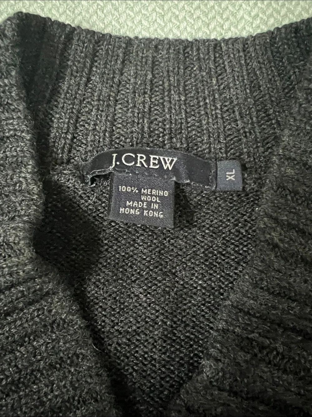 J. Crew Men’s Charcoal V-Neck Sweater
